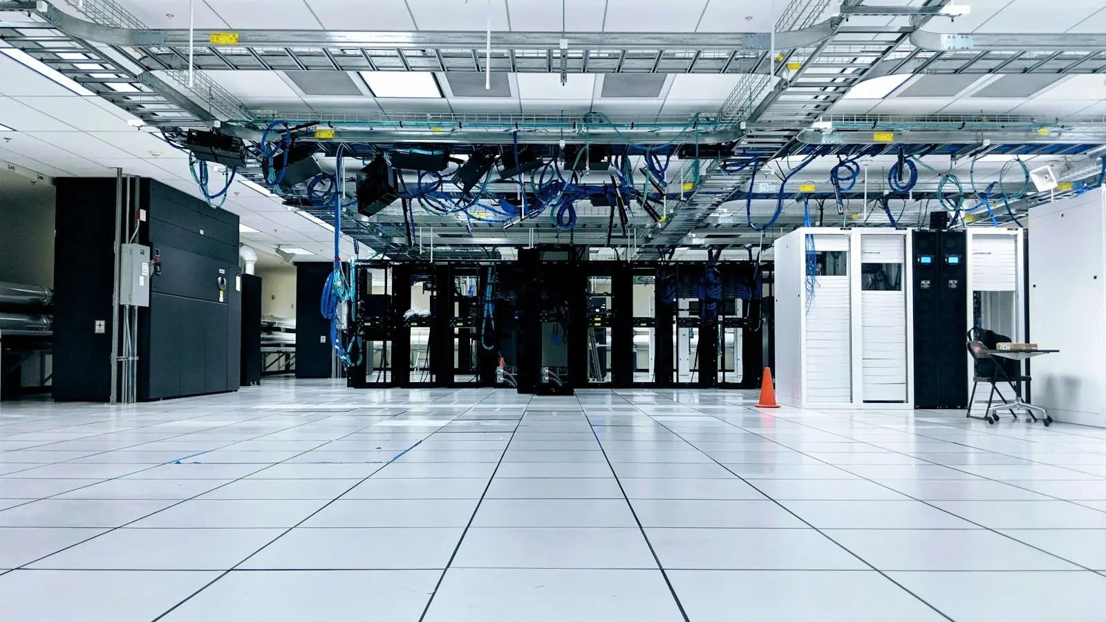 Empty data centre prepared for monitored operations